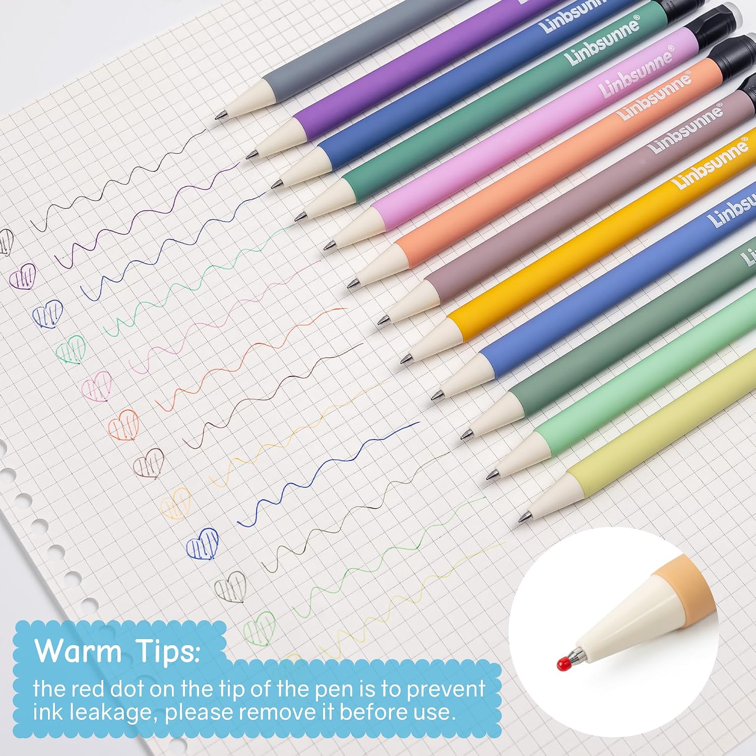 Detalle 1 de Linbsunne Erasable Gel Pens, 0.7 mm