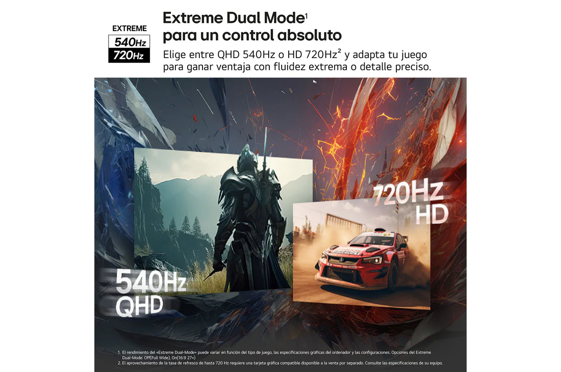 Thumbnail 3 de Monitor Gaming LG UltraGear OLED 4ª GEN 27'' (27GX790B-B) – QHD con Extreme dual mode 540/720 Hz