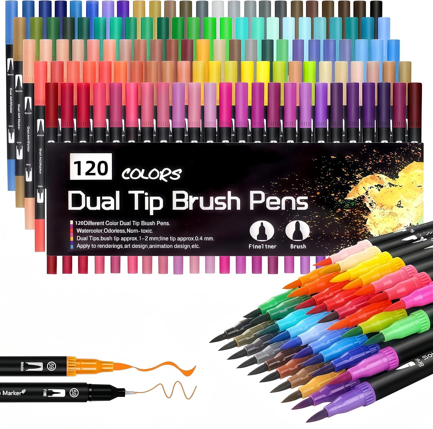 Thumbnail 6 de Mitoymia 70 Dual Tip Colouring Pens: A Practical Dual‑Tip Brush Marker Set for Adults