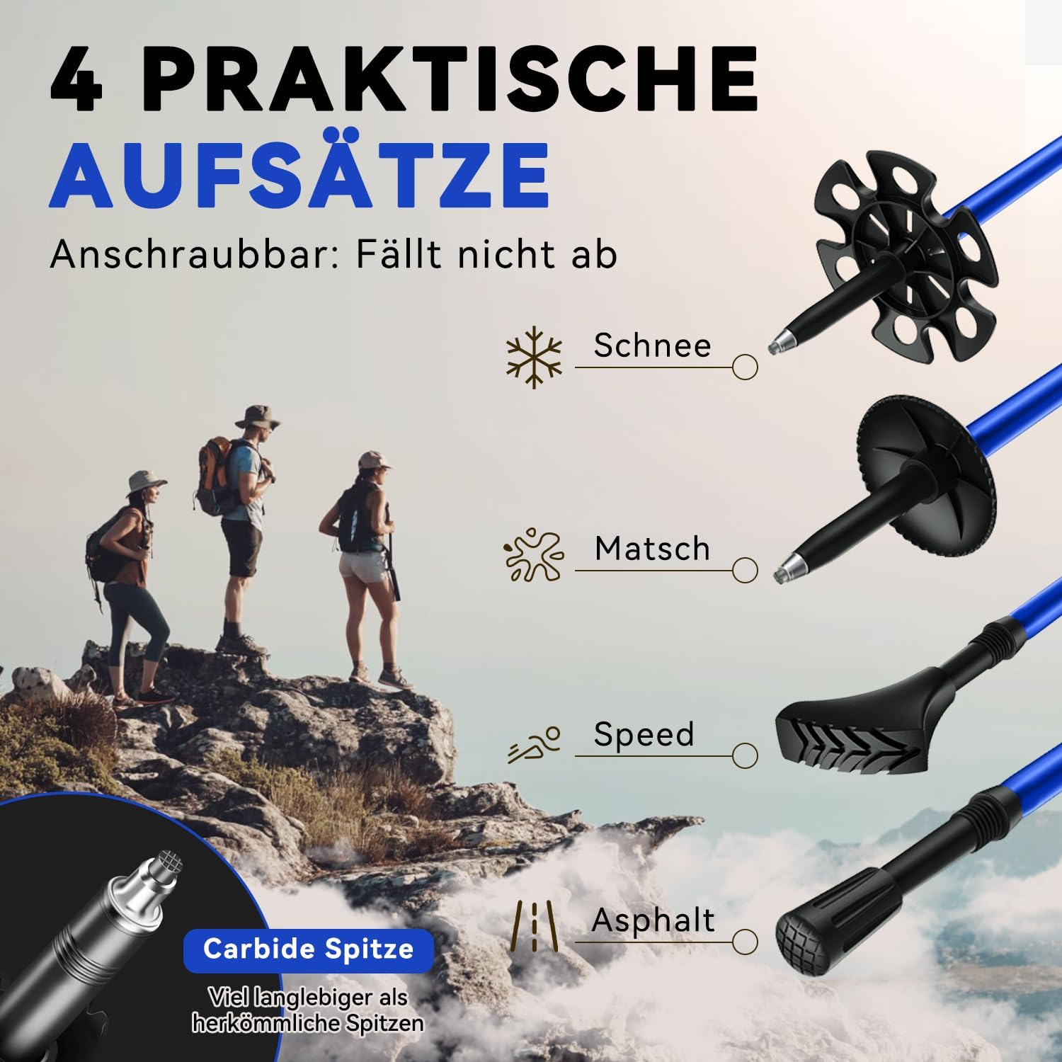 Thumbnail 3 de DOBESTS Wanderstöcke 110 bis 130 cm verstellbar