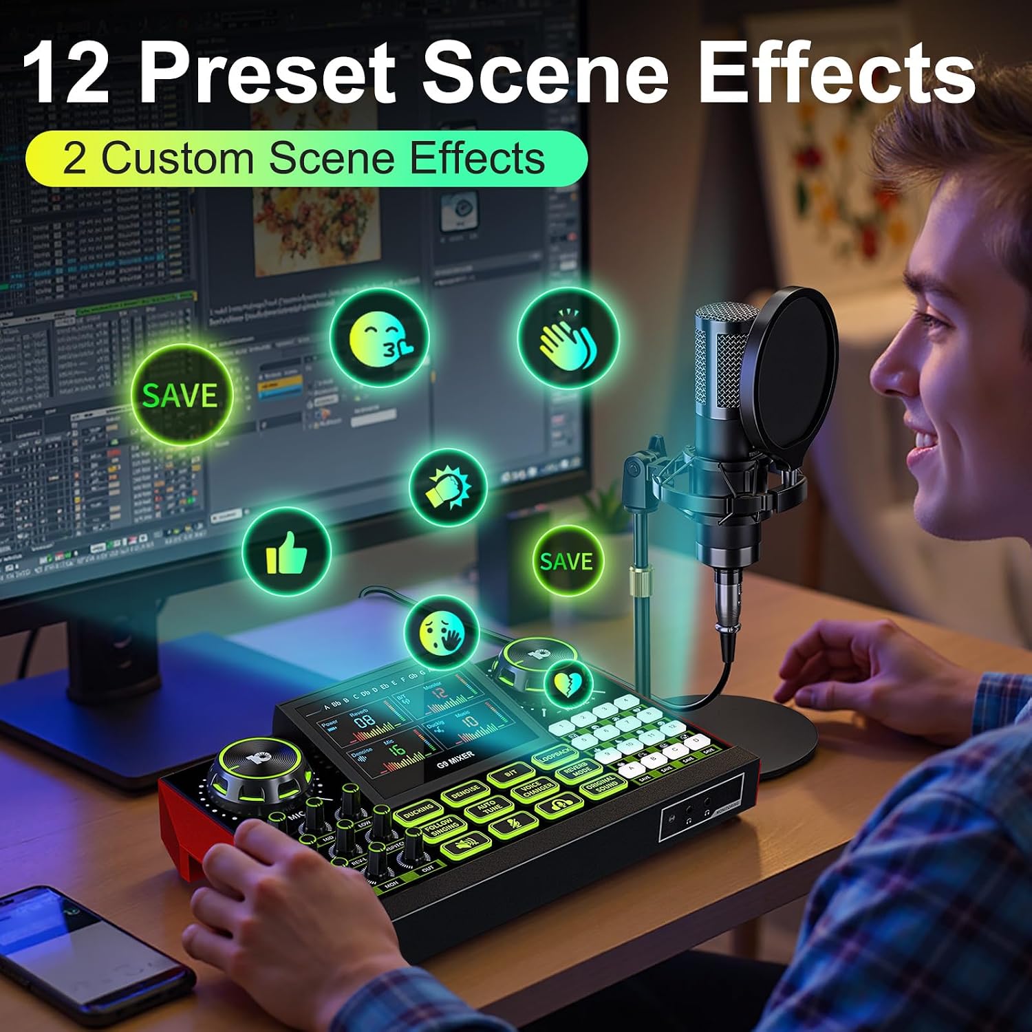 Thumbnail 6 de Kinetheon P15-G9 Podcast Equipment Kit with 3-Channel Mixer and Condenser Mic