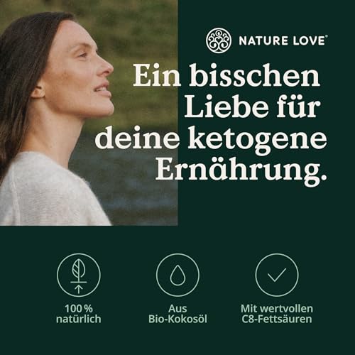 Detalle de NATURE LOVE® Bio MCT-Öl C8 – 500 ml für deine Keto-Diät
