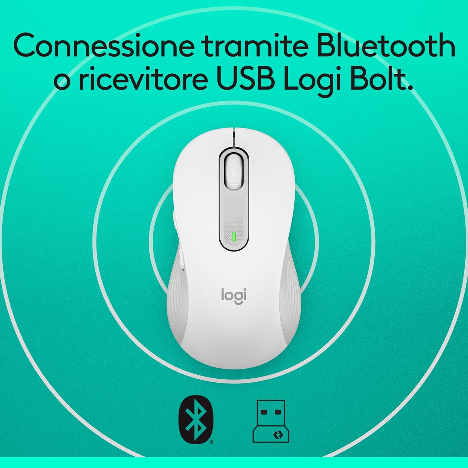 Thumbnail 6 de Logitech Signature M650 Wireless Mouse – Bianco, per mani di piccole dimensioni, silenzioso e multi‑dispositivo