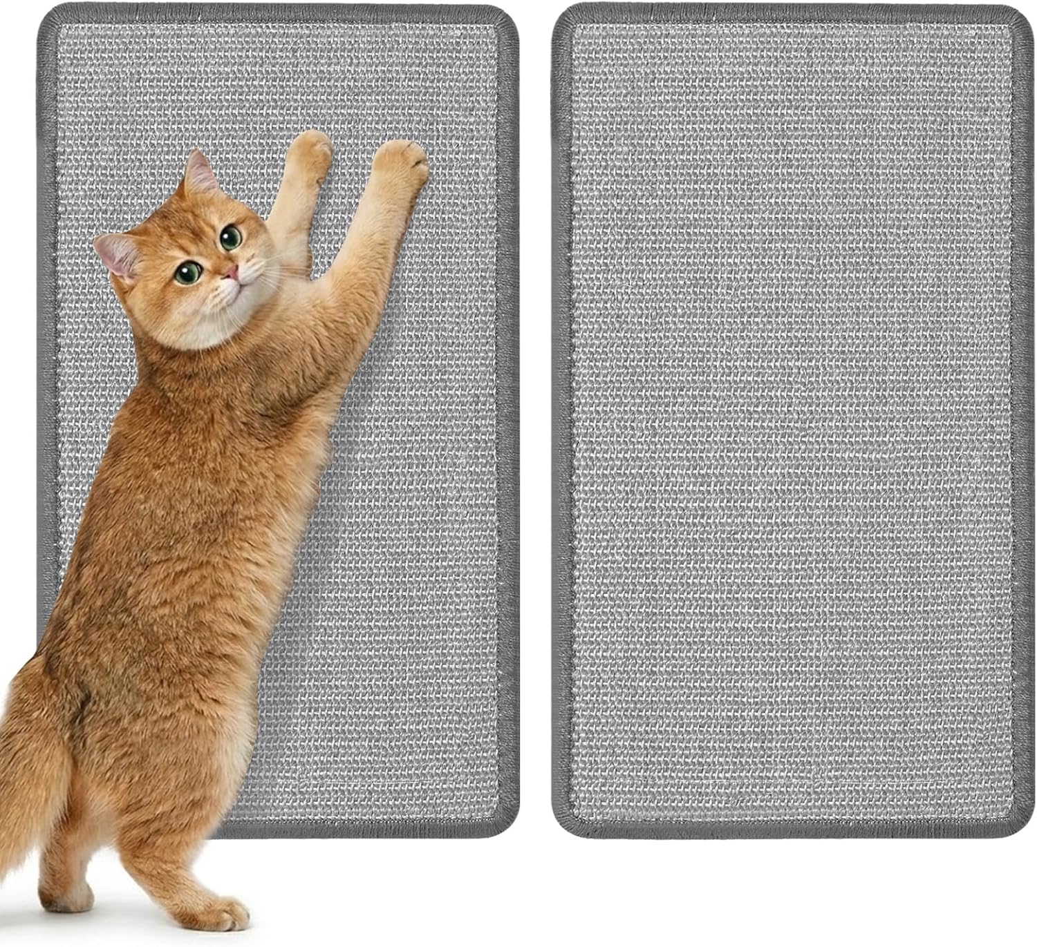 Detalle de Gimars 2 Pack Cat Scratching Mat — 50 x 30 cm Natural Sisal, Non-Slip Guard for Indoor Cats (Grey)
