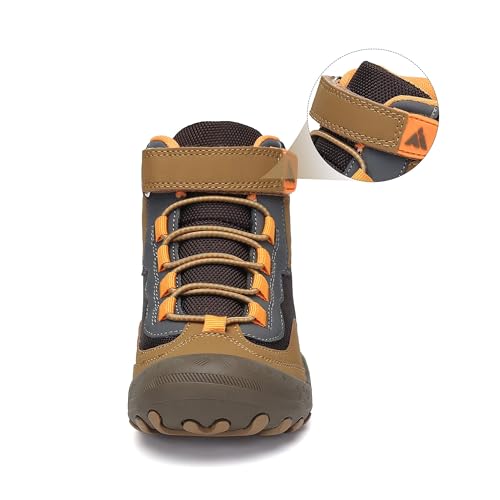 Detalle 2 de Mishansha Kinder Wanderschuhe Outdoor – Rutschfest, Braun, Leichtgewicht (34EU)