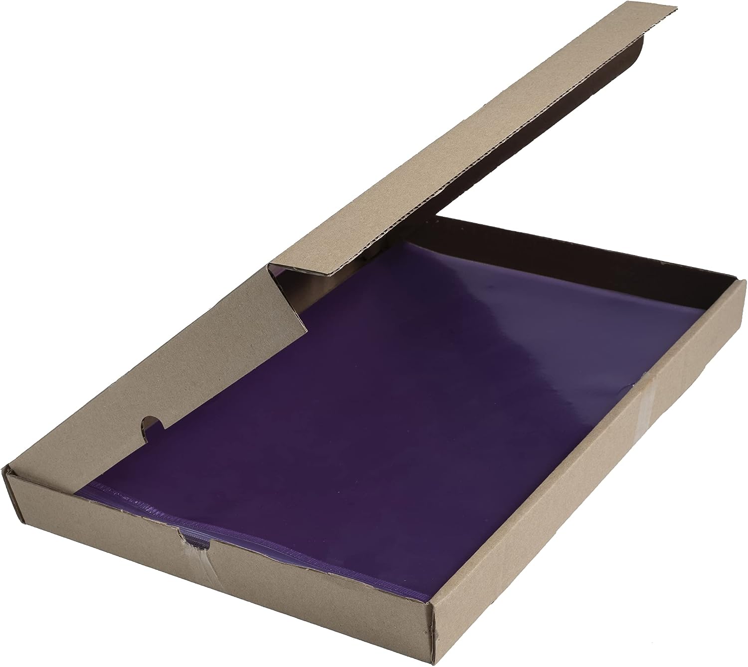 Detalle de Exacompta Boîte de 100 pochettes coin en PVC 14/100 ème – Violet (parme) - A4