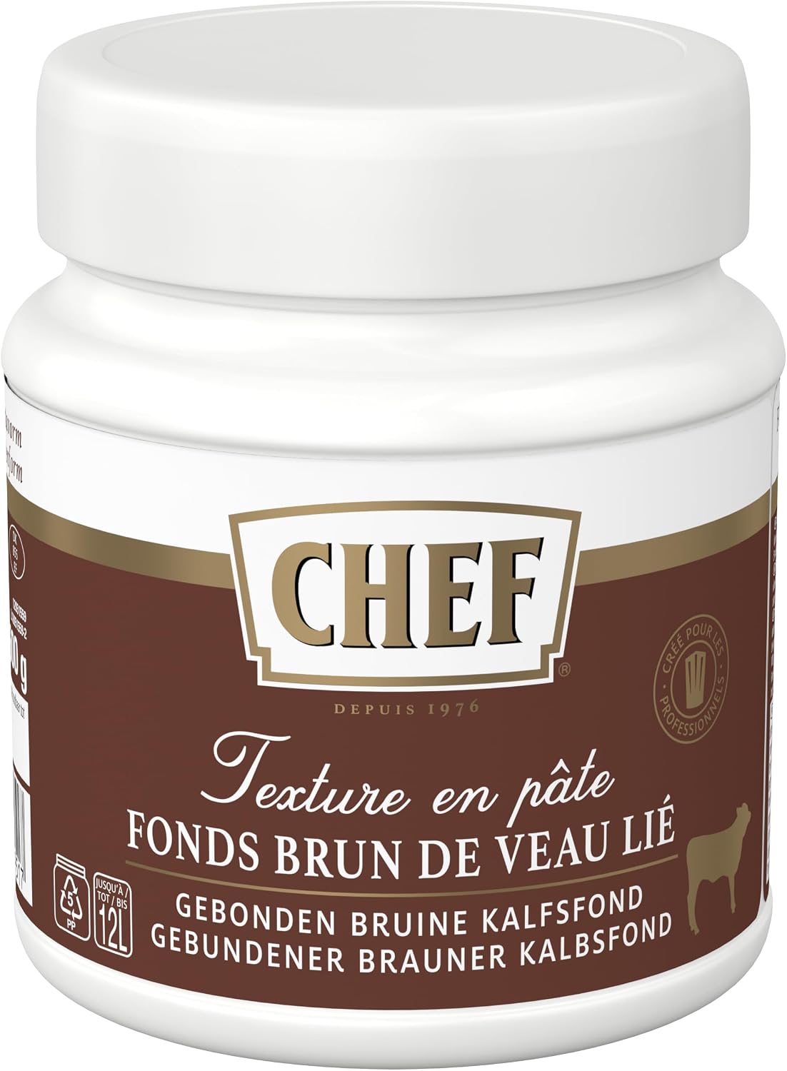 Thumbnail 3 de CHEF Fonds Brun De Veau Lié Premium - Pâte concentrée à base de demi-glace de veau (600 g) pour 6–12 L