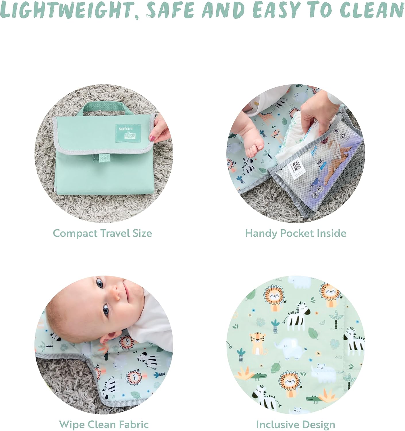 Thumbnail 4 de Polar Gear Baby Changing Mat – Wipe-Clean, Foldable Safari Mat for Travel