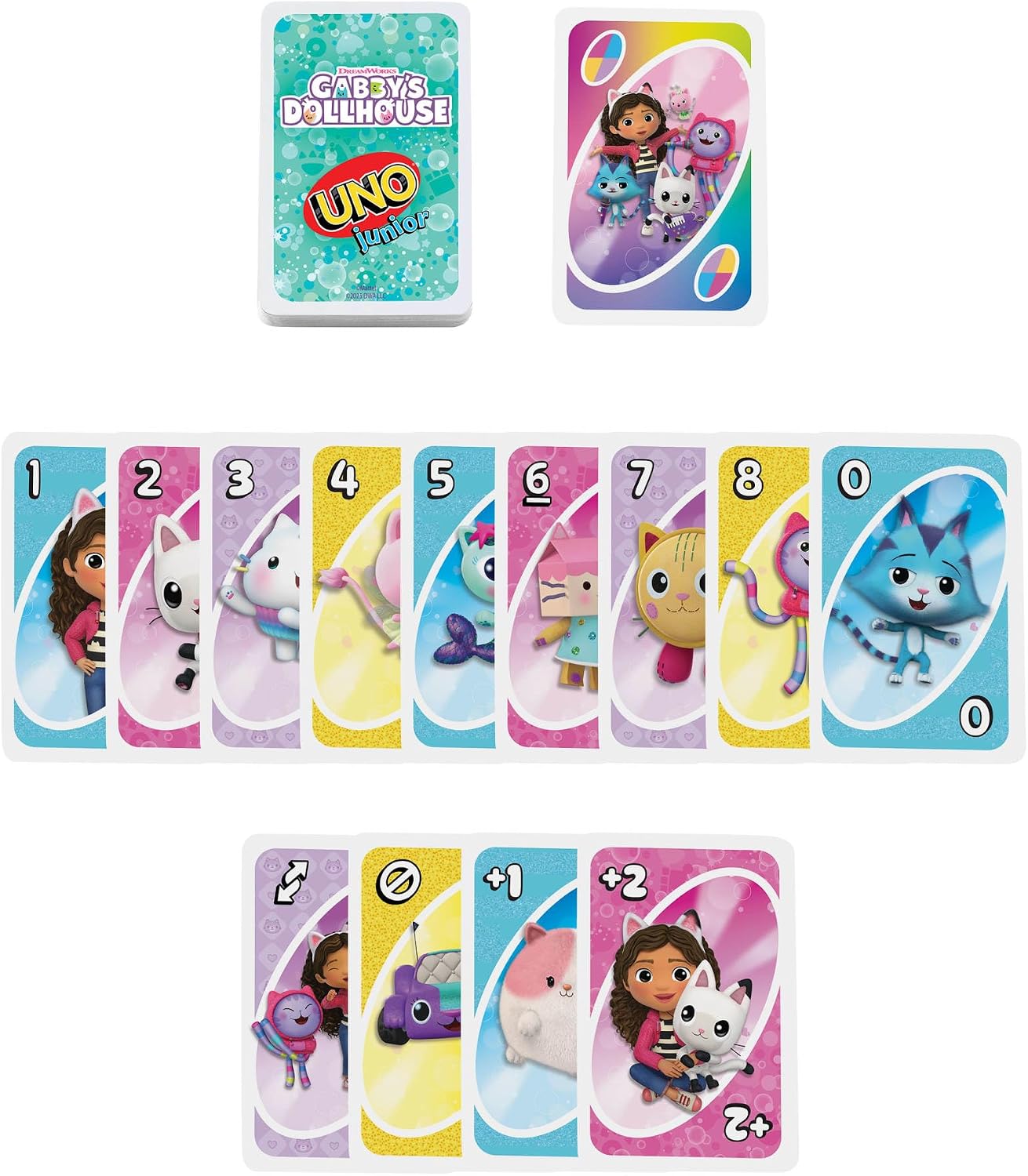 Detalle 2 de UNO Junior Gabby, jeu de cartes 3 ans