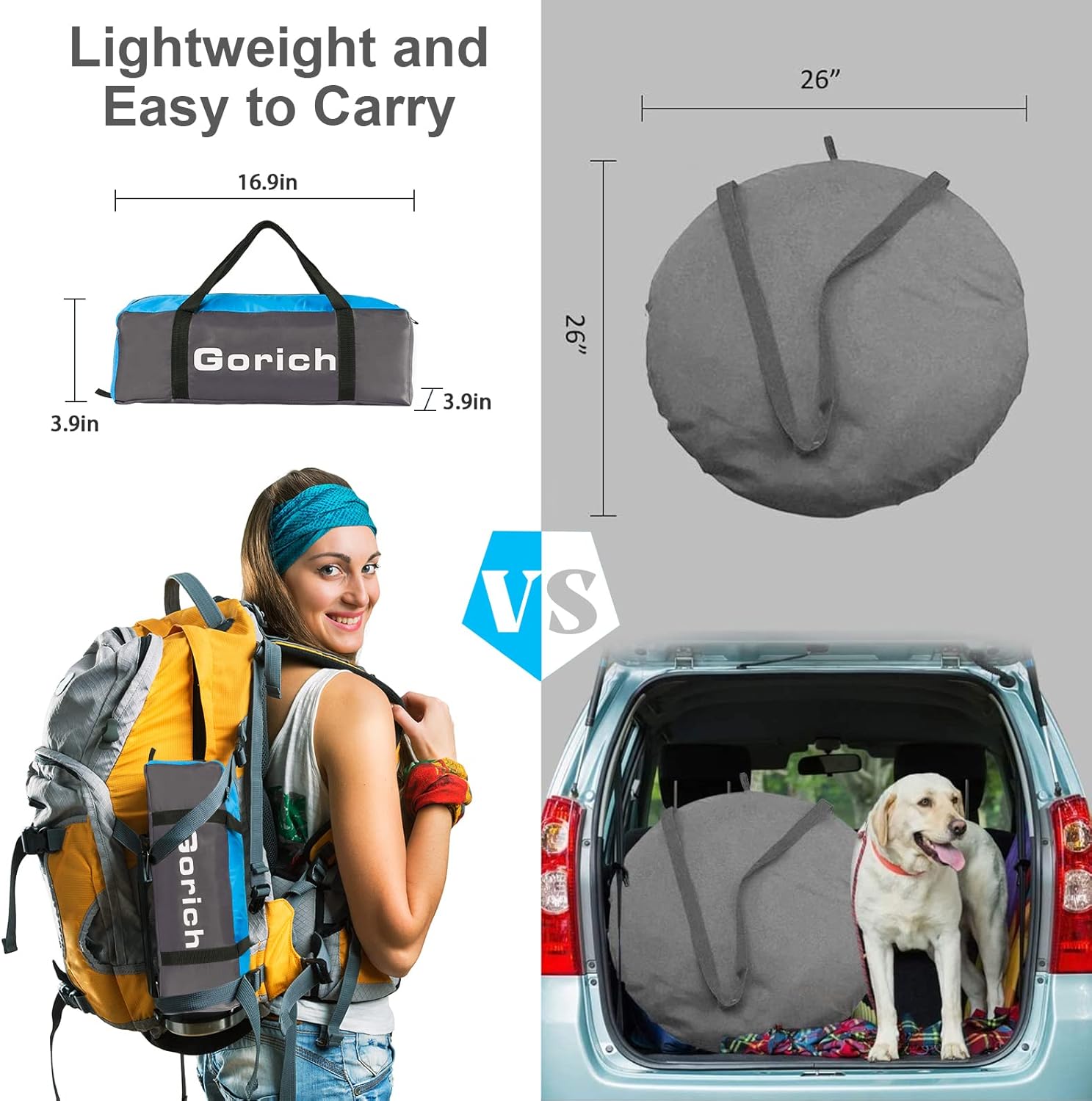 Thumbnail 4 de Gorich Beach Tent Sun Shelter (UPF 50+) for 3–10 People — Lightweight, Easy Setup Beach Cabana