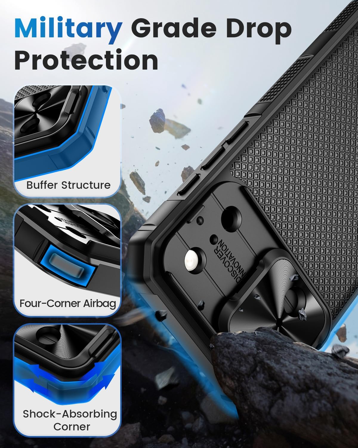 Detalle de Doeshine Case for iPhone 17 Pro Max with Privacy Screen and Slide Camera Cover