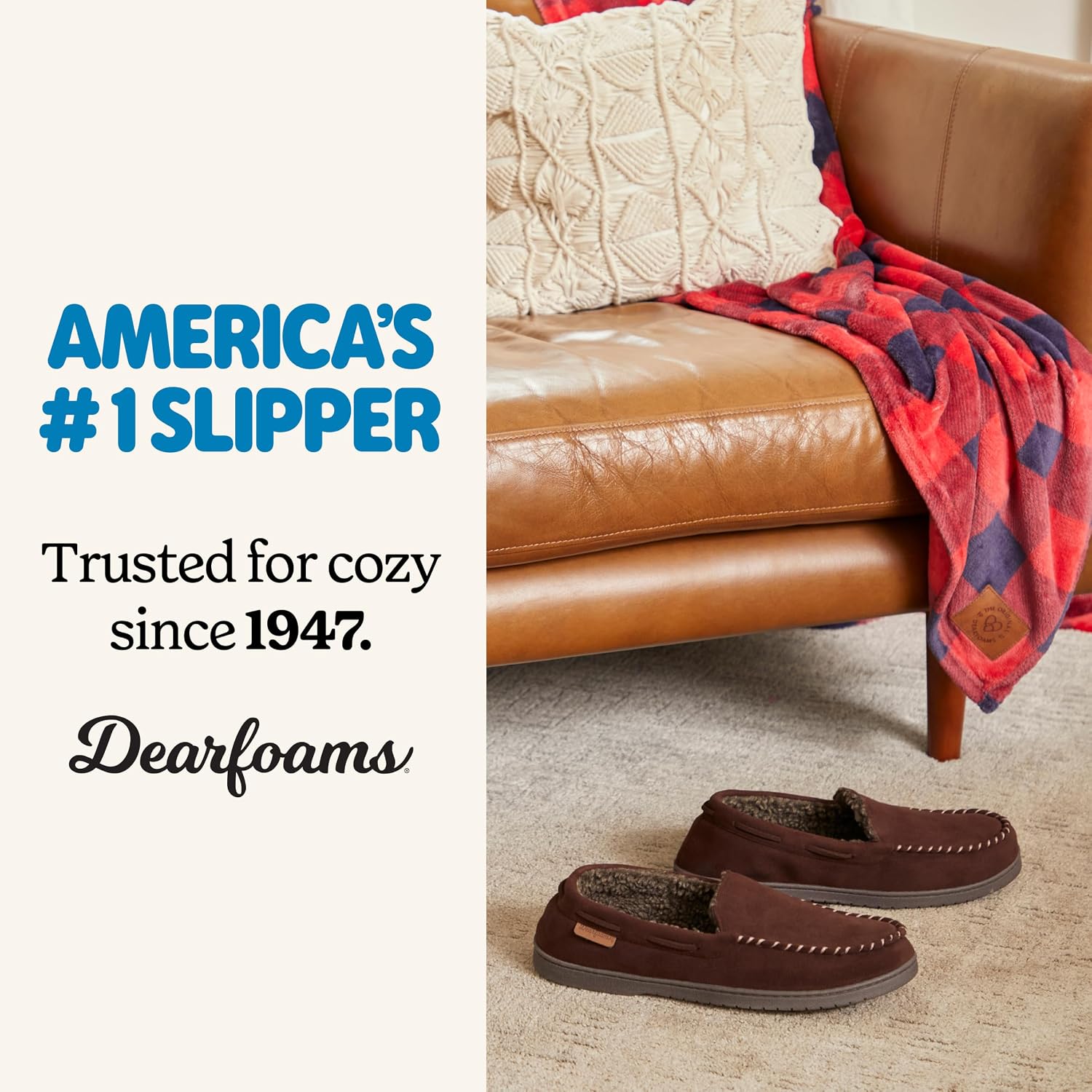 Detalle 2 de Dearfoams Men's Moccasin Slippers