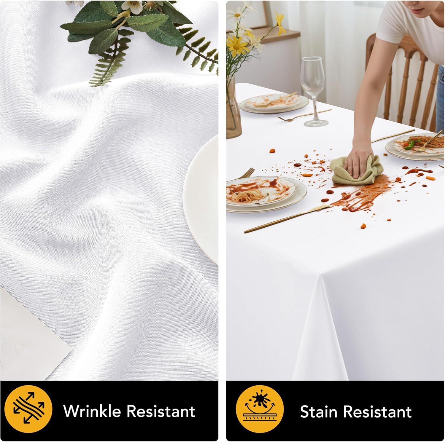 Thumbnail 3 de Dailyset 60 x 102 Inch White Tablecloths 10-Pack 🧾