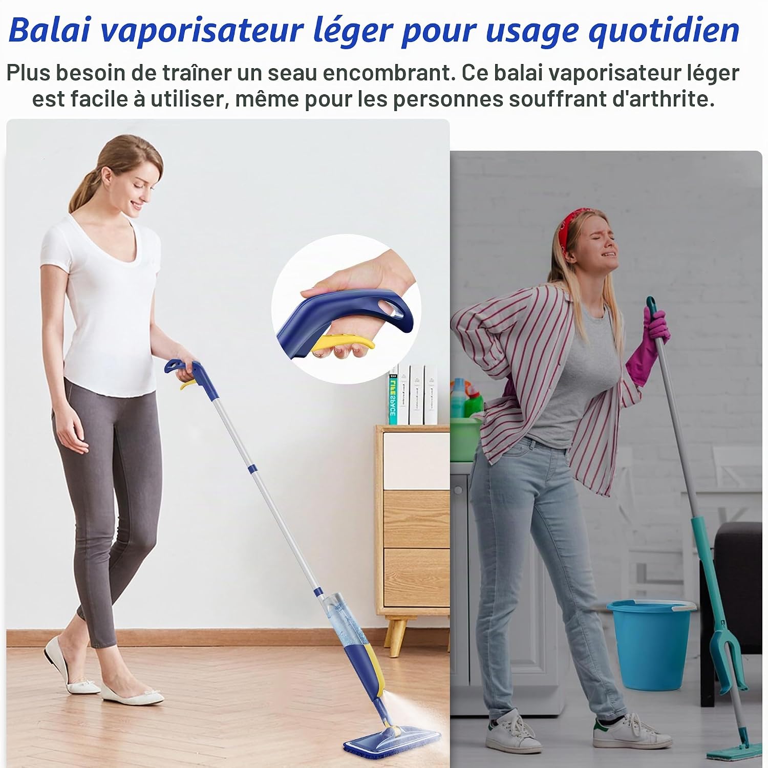 Detalle 2 de MANGOTIME 410SLHUANG2SL1HUANGPB1SH spraymop met 3 herbruikbare microvezelpads