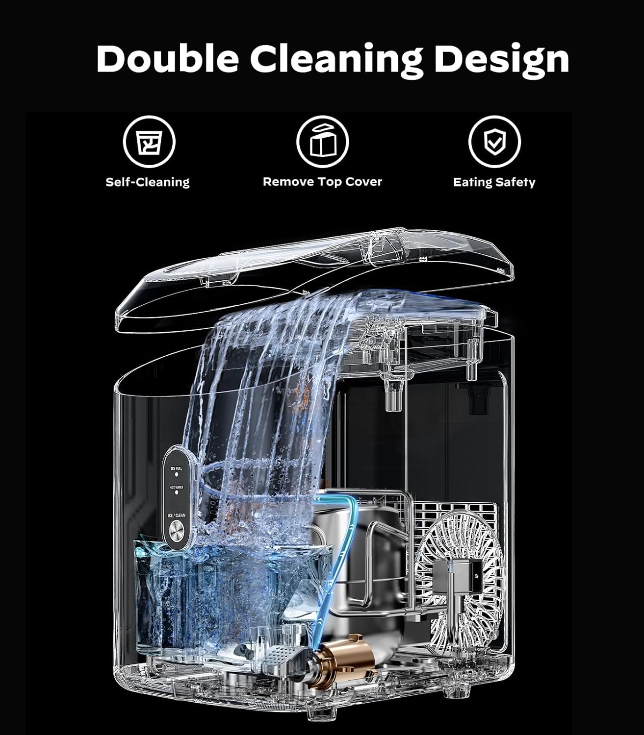 Detalle 2 de Silonn Nugget Ice Maker Countertop: Fast, Chewable Ice for Home and Office