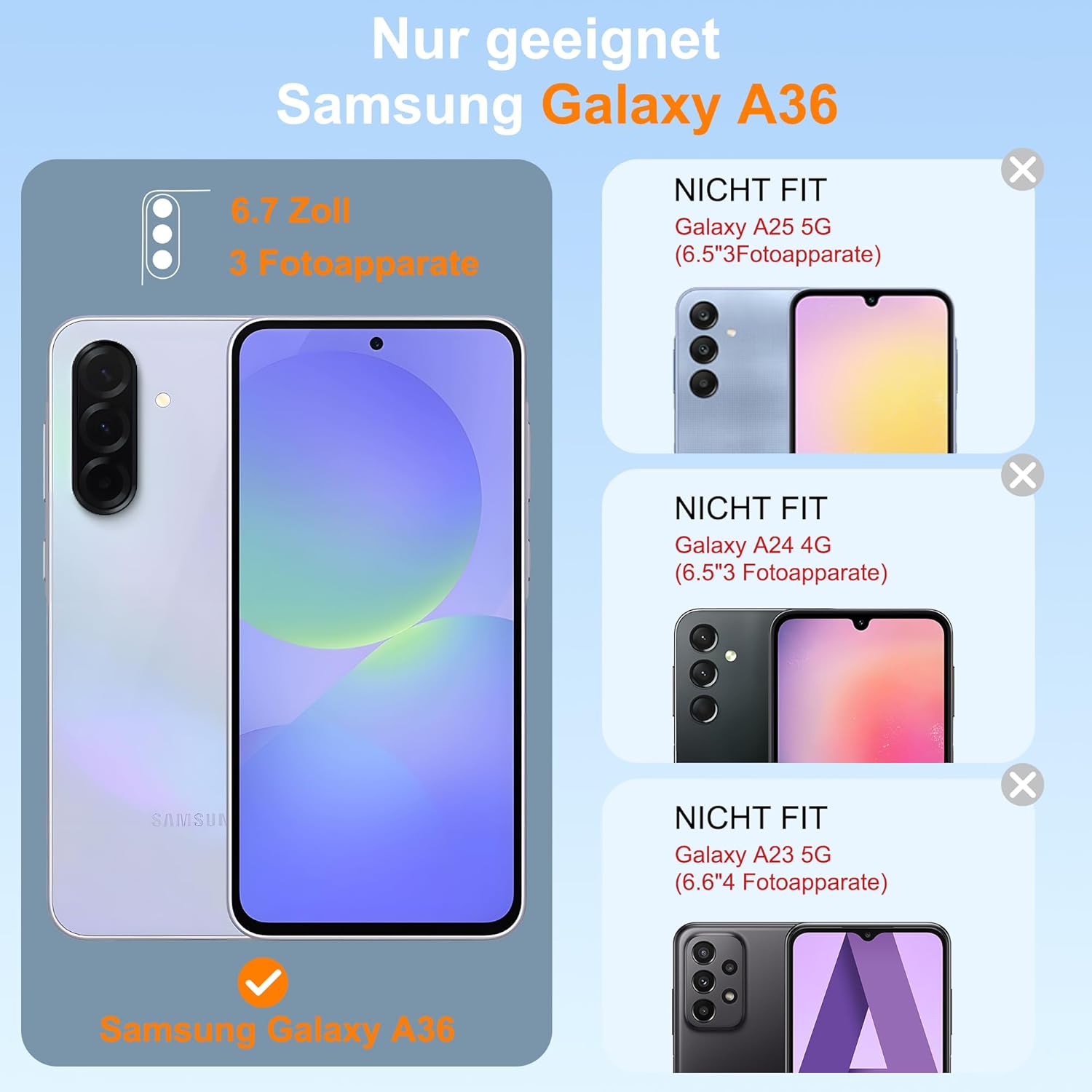 Detalle de Pilaru Handyhülle für Samsung Galaxy A36 – 360° Ständer, Militärschutz, rotes Design