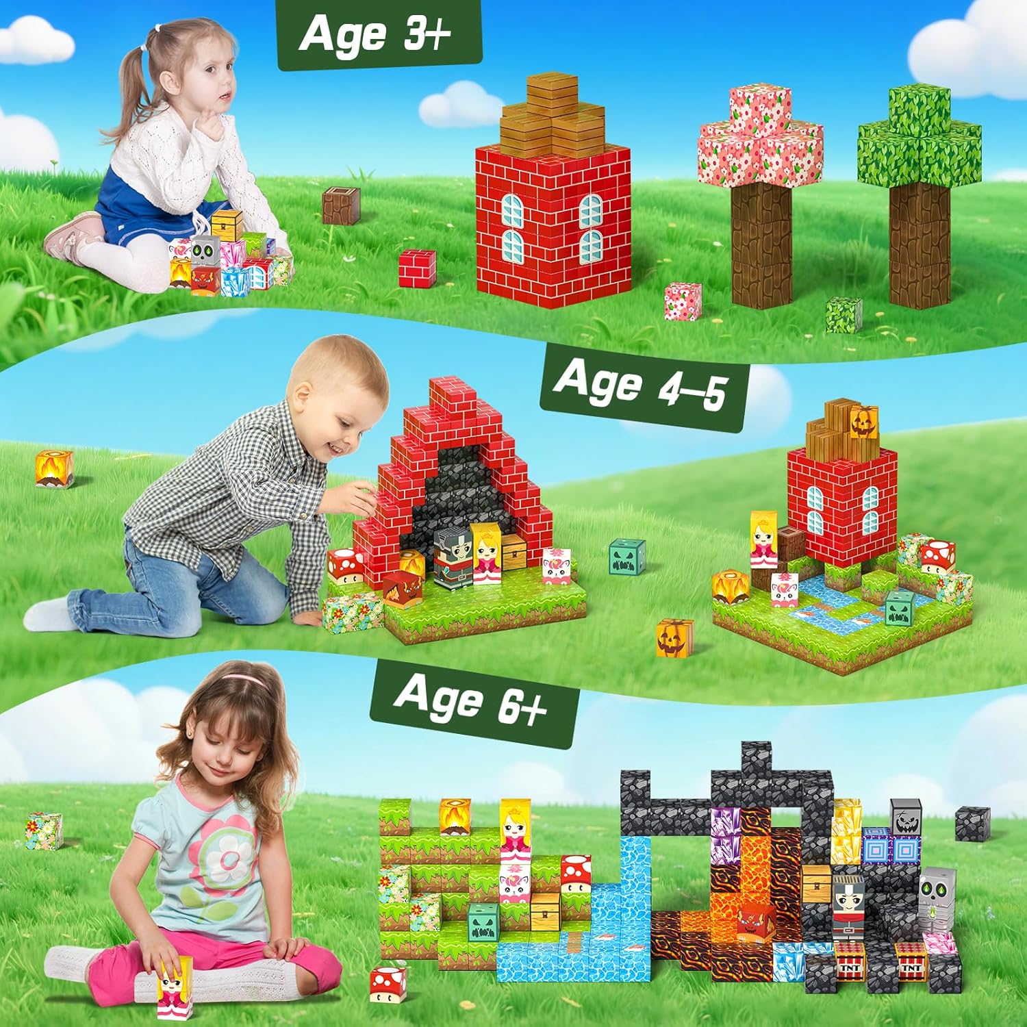 Detalle 2 de Magnetic Building Blocks 208PCS set