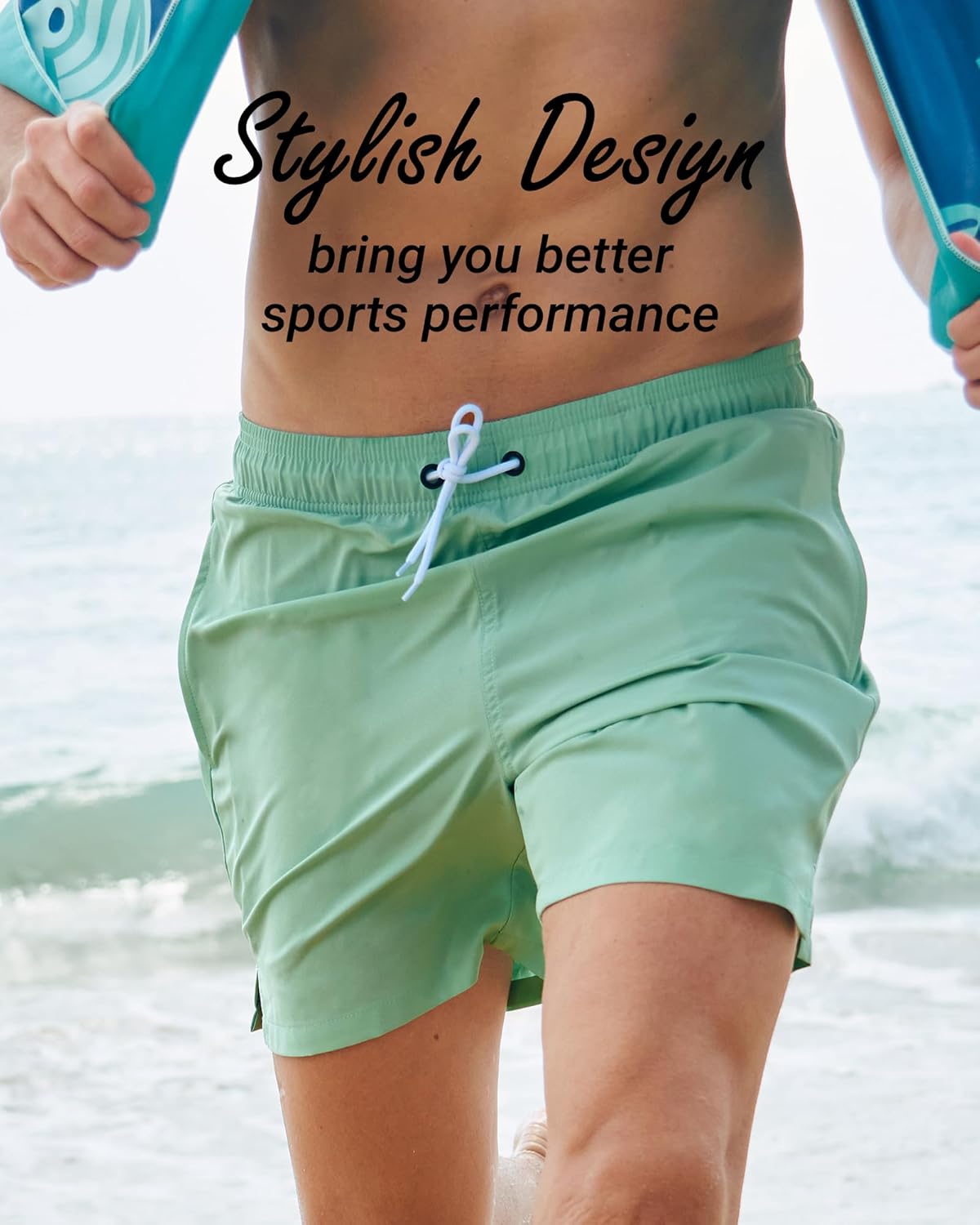 Thumbnail 1 de Arcweg costume da bagno da uomo 2 in 1 con boxer slip foderato, fodera a compressione e tasche con zip per surf