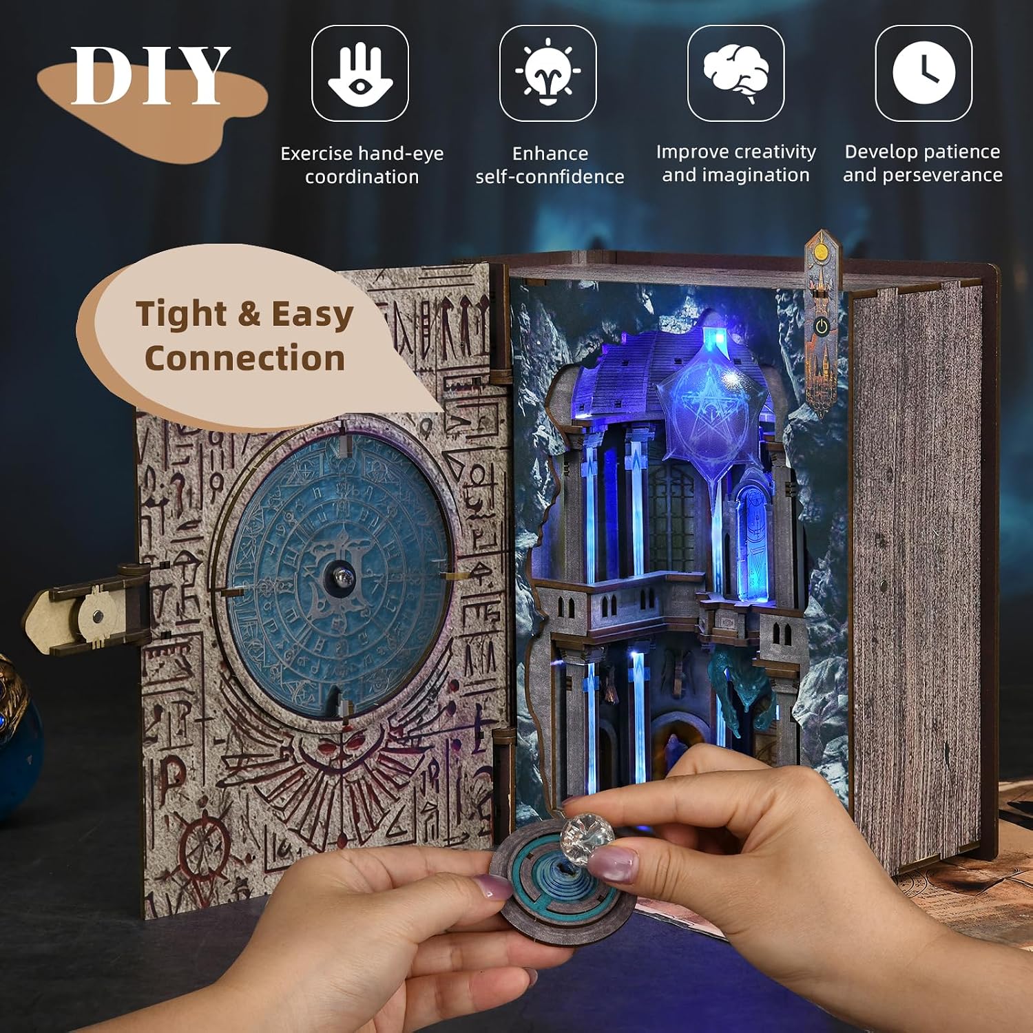 Thumbnail 6 de MiniCity MiniCity DIY Book Nook Kit – Booknook-Hausmodell mit LED (Circle of Magic)