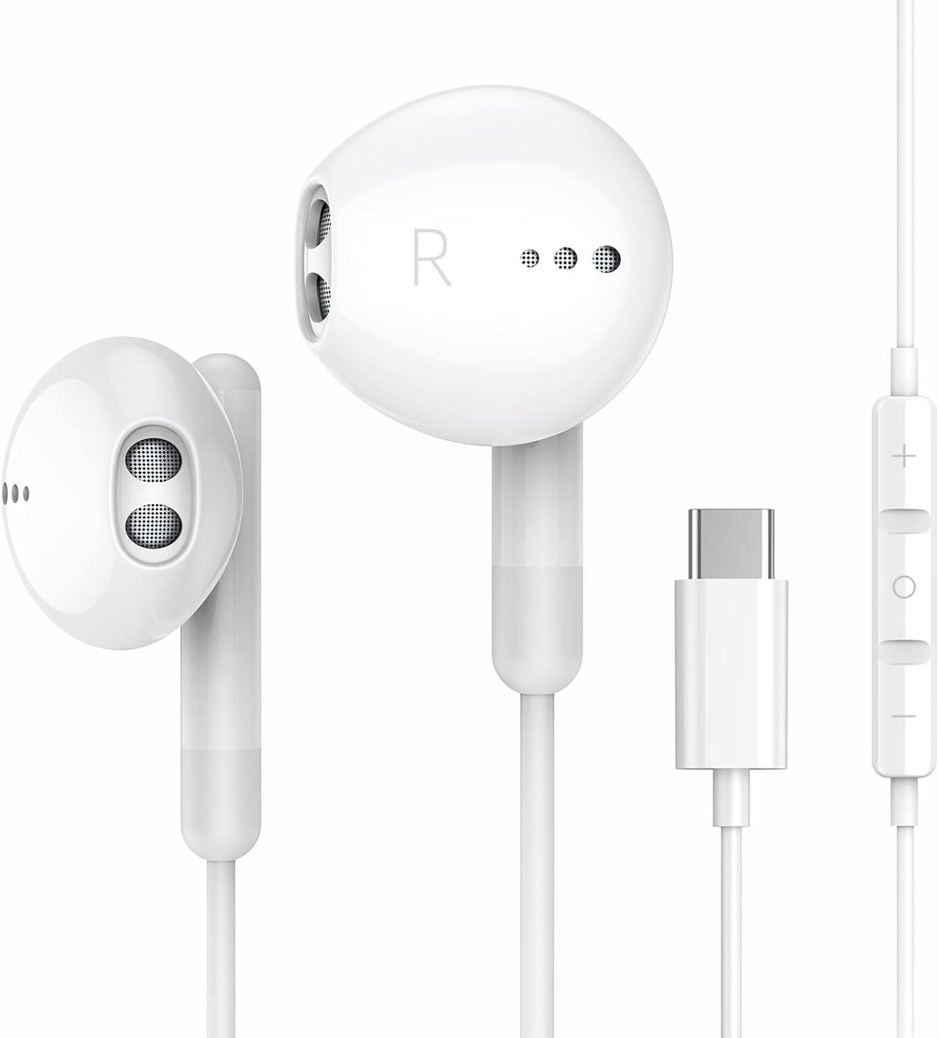 Detalle de USB C Headphones with Mic and Volume Control for iPhone 17