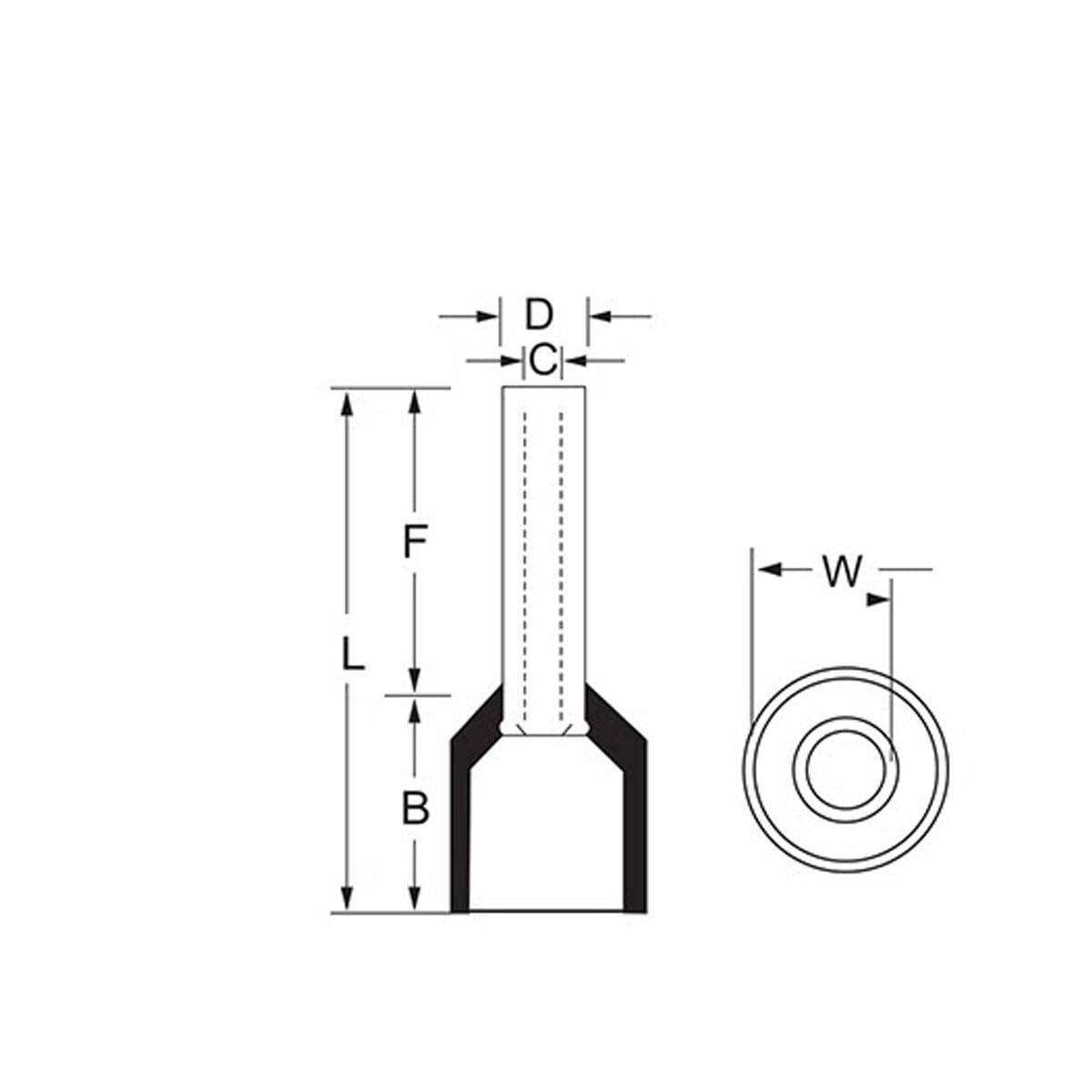 Detalle 2 de Wire Ferrule Connectors, 16AWG