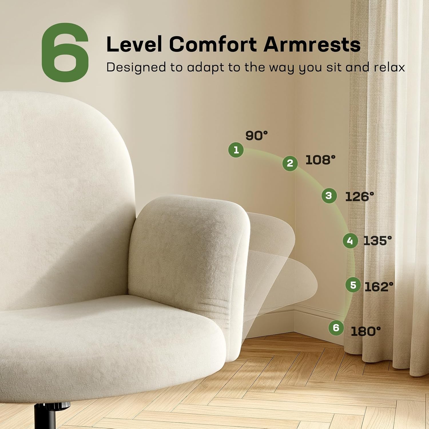 Detalle 2 de Marsail Office Chair, Chenille Fabric