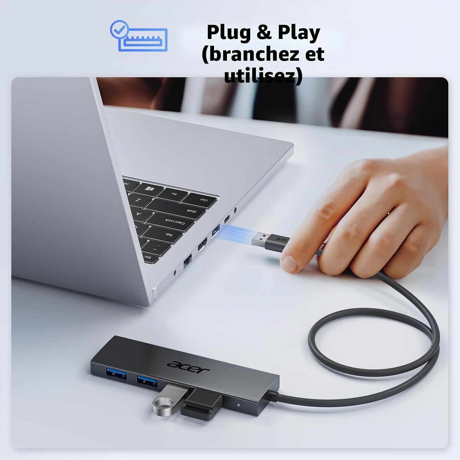Thumbnail 4 de Acer Hub USB 3.0 4 ports pour PC et Mac