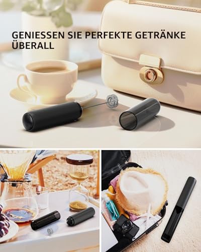 Detalle 2 de CIRCLE JOY Wiederaufladbarer Milchaufschäumer Handheld – kompakter Stabmixer aus Edelstahl