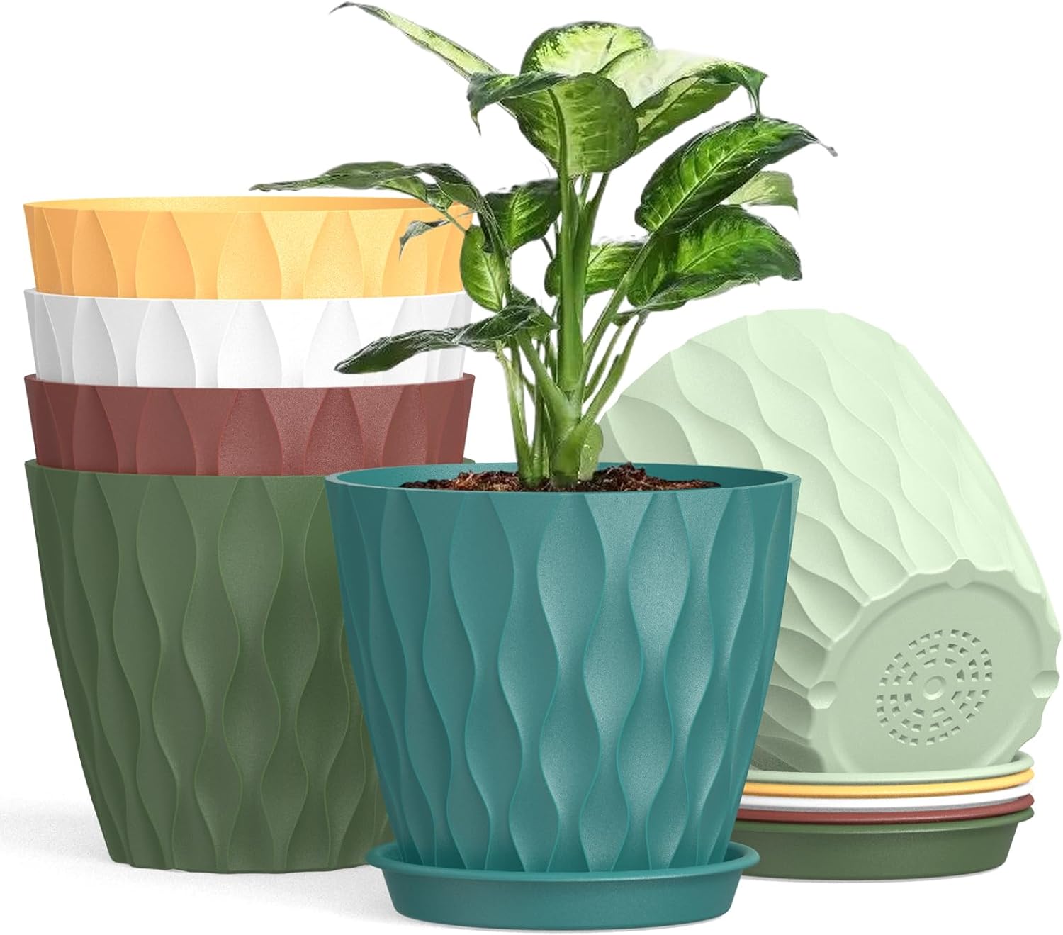 Detalle de Homeuouz 12.5cm Plant Pots 6-Pack