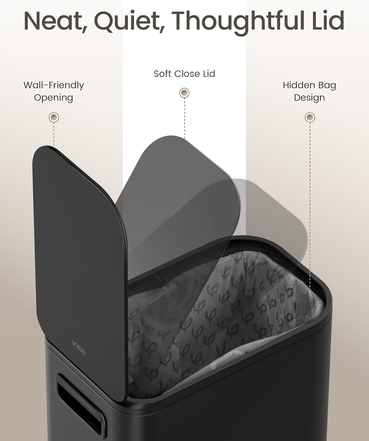 Detalle 2 de Cesun Small Bathroom Trash Can, 1.3 gal