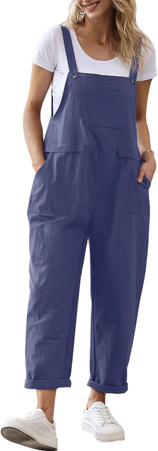 Detalle 2 de YESNO Women's Dungarees Loose Casual Sleeveless Jumpsuit (PV9UK)