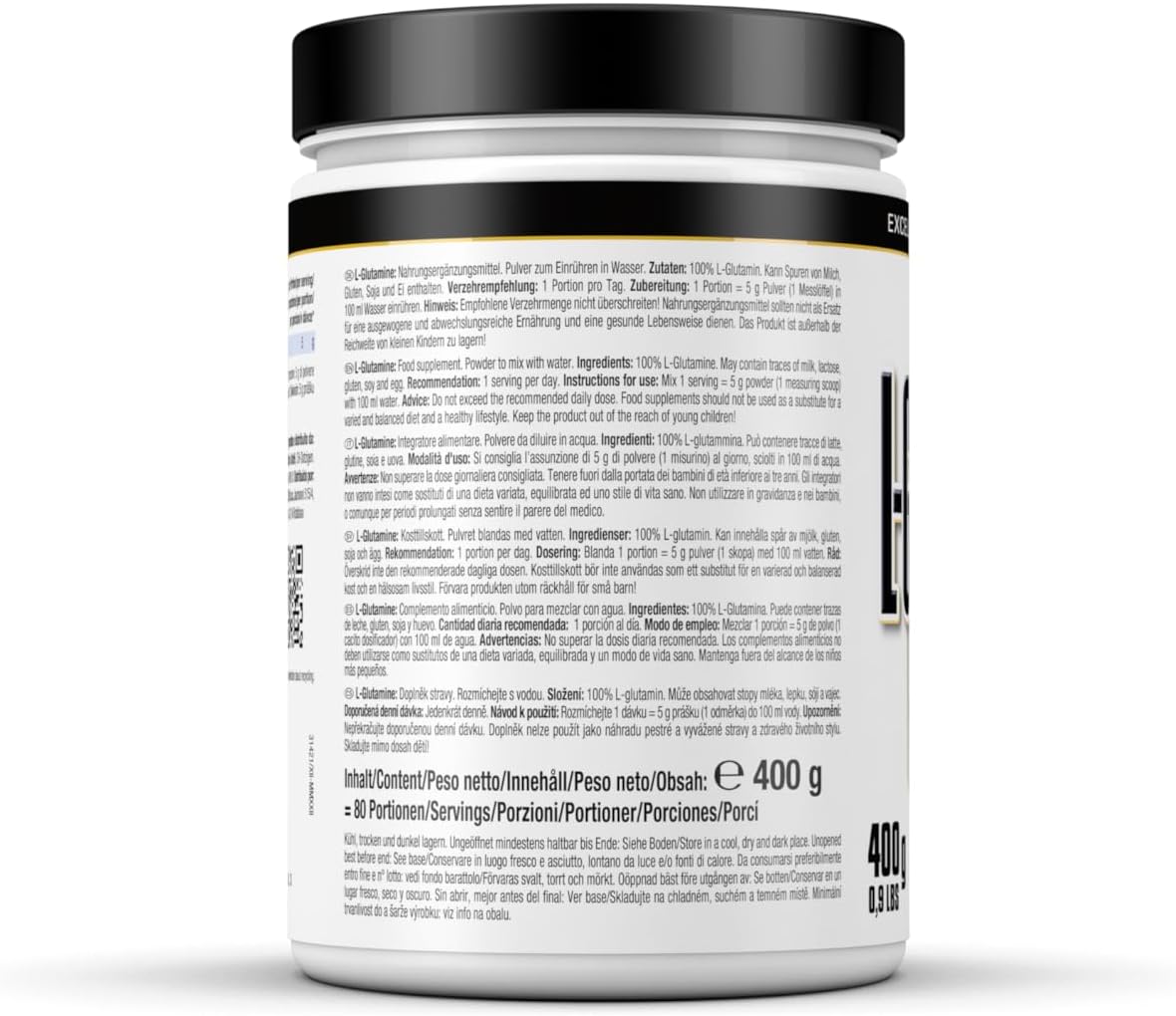 Detalle de Weider L-Glutamin Pulver 400g – Hochdosiertes Aminosäure-Präparat