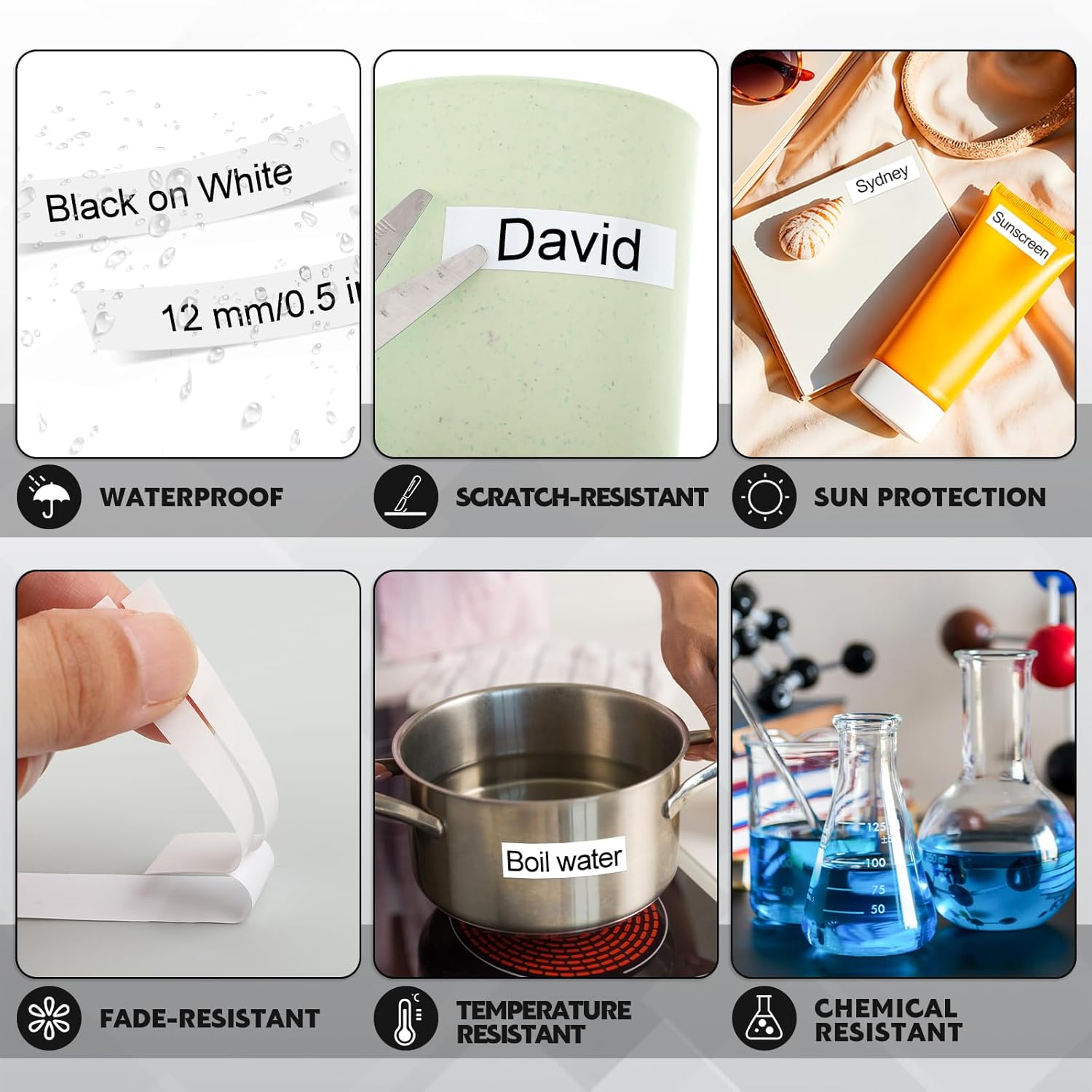 Thumbnail 1 de 5 Stücke Etikettenband 12 mm 📎