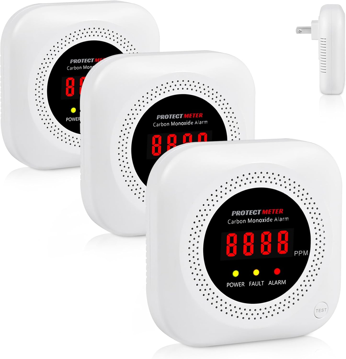 Protectmeter Carbon Monoxide Detectors 3-Pack