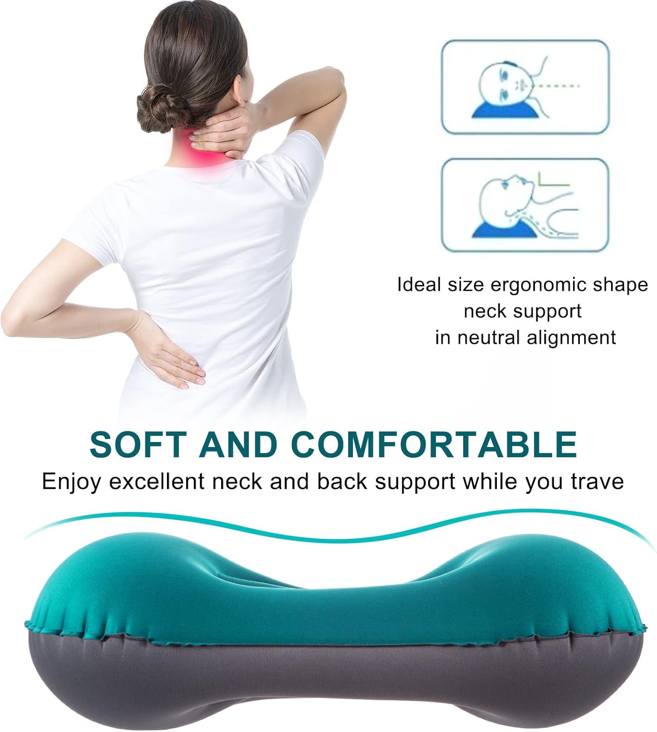 Thumbnail 2 de Eono Cuscino Gonfiabile da Campeggio: supporto ergonomico leggero e comprimibile per viaggiare con comfort