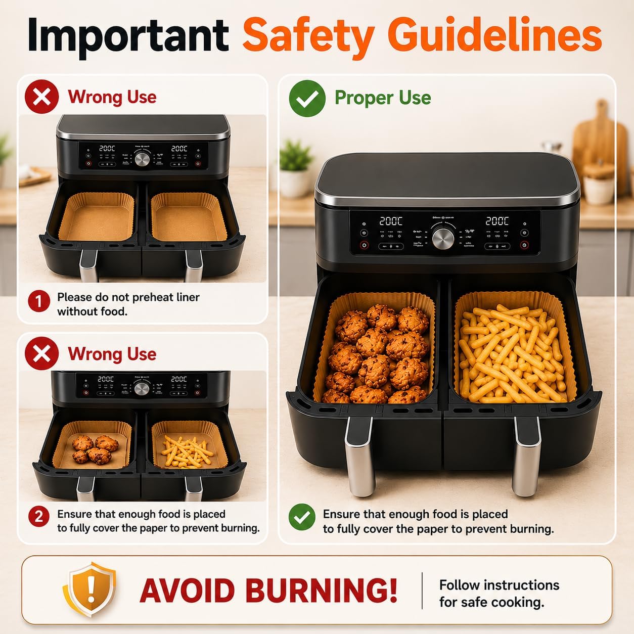 Thumbnail 4 de Ninja AF300UK/AF400UK 150pc air fryer liners