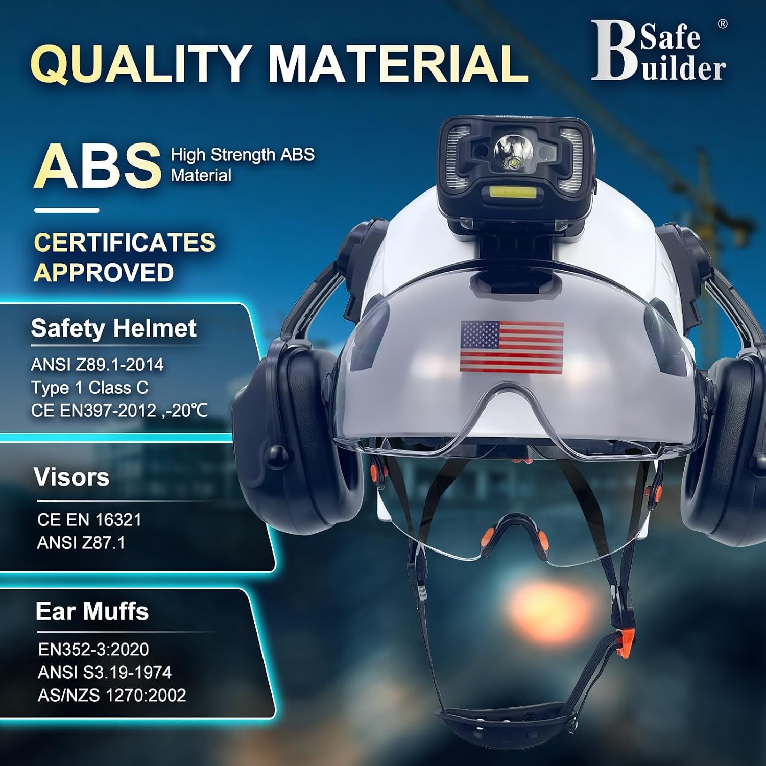 Detalle de SAFEBUILDER Safety Hard Hat ABS Shell