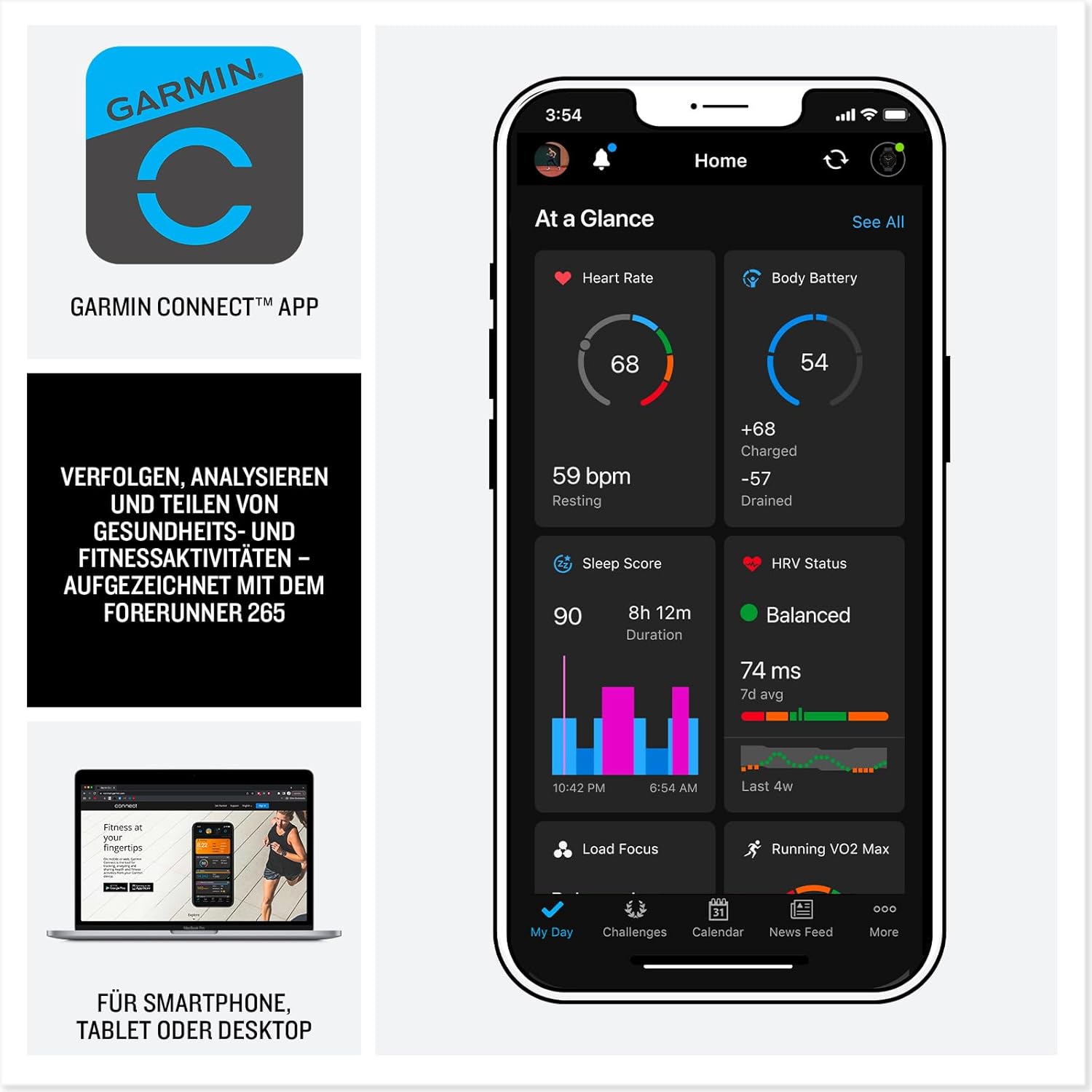 Thumbnail 5 de Garmin Forerunner 265 46mm Laufuhr mit 1,3" AMOLED-Touchdisplay