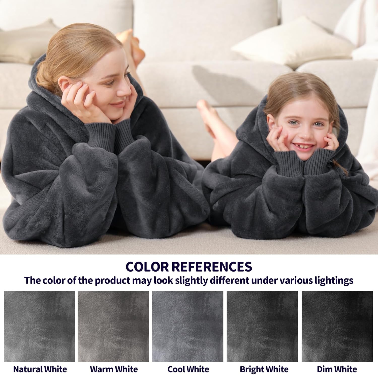Detalle 2 de Touchat Kids Wearable Hoodie, Sherpa Blanket Sweatshirt with Hood and Pocket