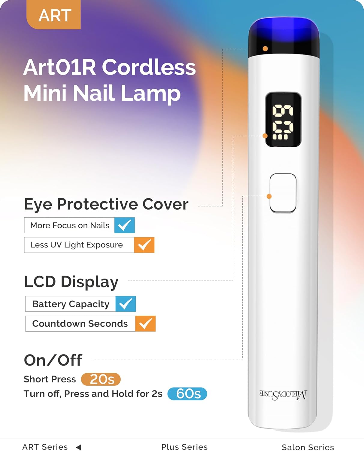 Detalle 2 de MelodySusie P-Art01R 450 mAh UV Nail Lamp ๐