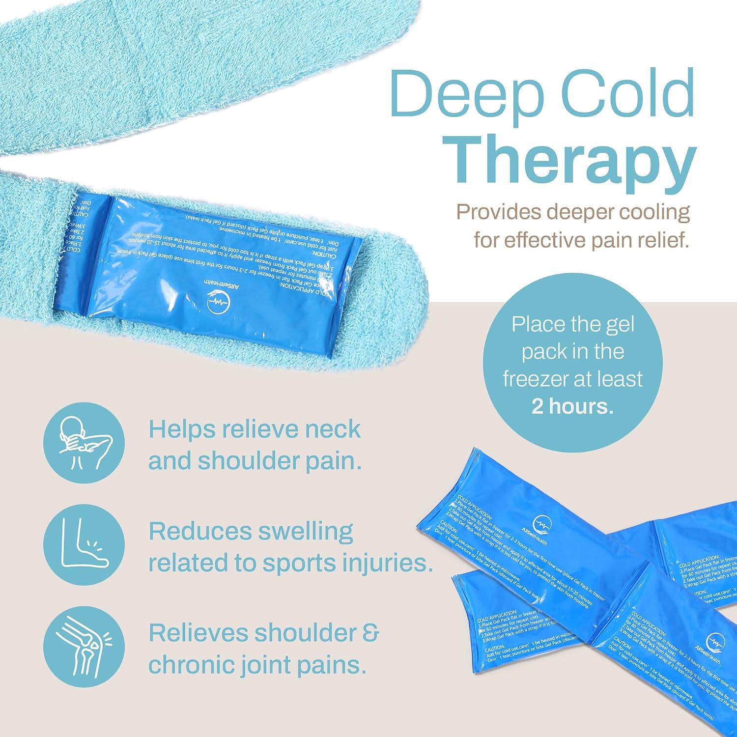 Detalle de Neck Ice Pack Wrap, 2 Reusable Packs