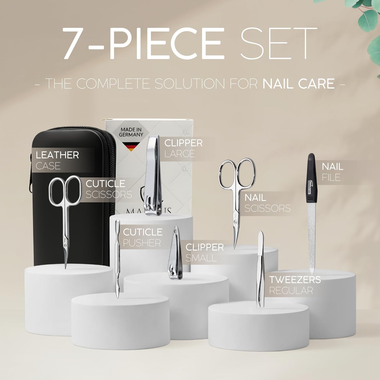 Thumbnail 2 de Solingen Set Manicure Uomo e Donna – Kit da 7 Pezzi con Etui in Vera Pelle