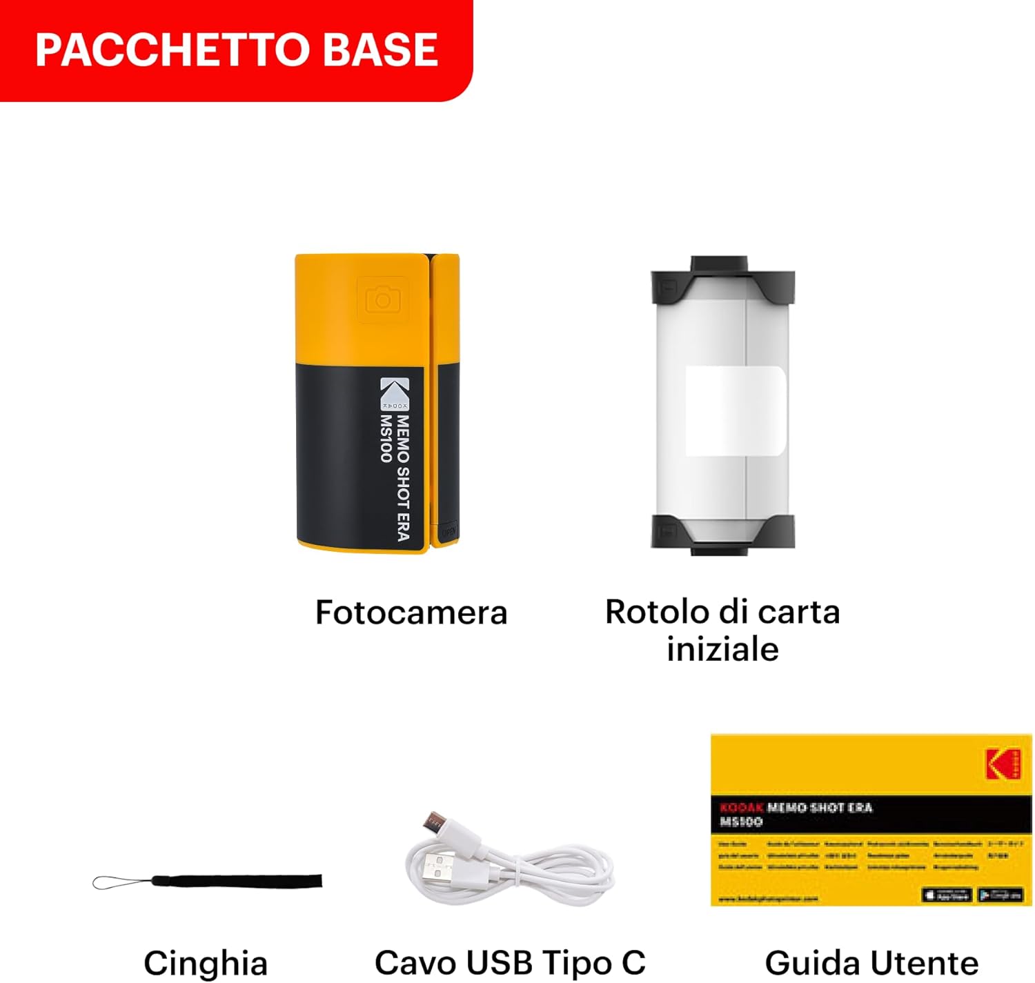 Thumbnail 6 de Kodak Cam Shot Mini 1 ERA yellow: Fotocamera istantanea con stampante per etichette, compatta e colorata