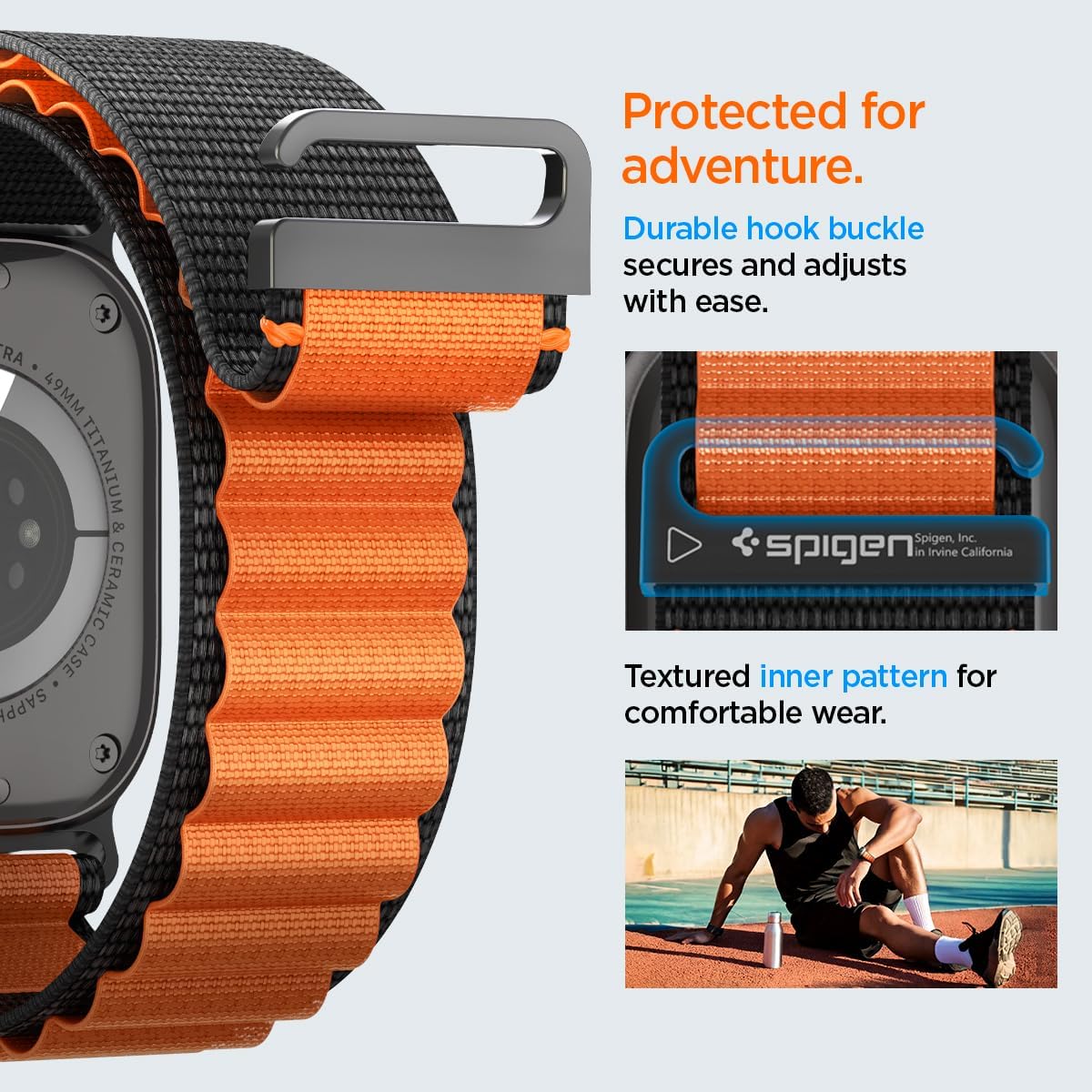 Thumbnail 5 de Spigen Bracelet en nylon avec crochet pour Apple Watch (Ultra 3/2/1 49 mm, Series 11/10 46 mm, 9/8/7 45 mm…)