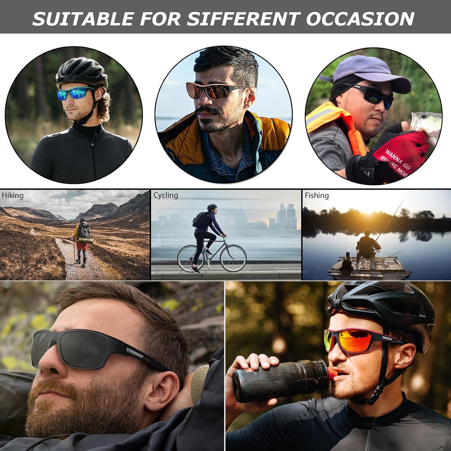 Thumbnail 4 de Perfectmiaoxuan Gafas de sol polarizadas deportivas UV400