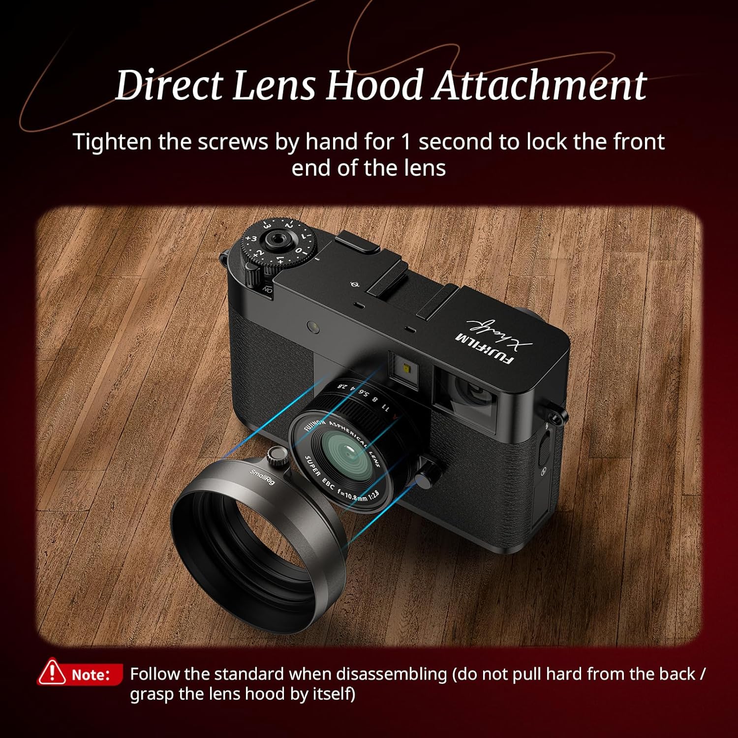 Detalle de SMALLRIG Shading Hood for Fujifilm X Half (5709) — Aluminium, Anti-Scratch, Anti-Glare