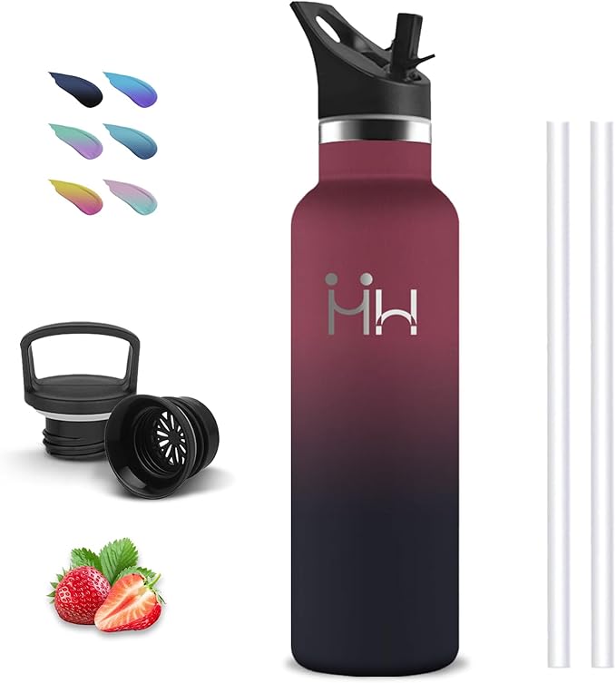 Botella Acero Inoxidable 750ml con Pajita 🚰