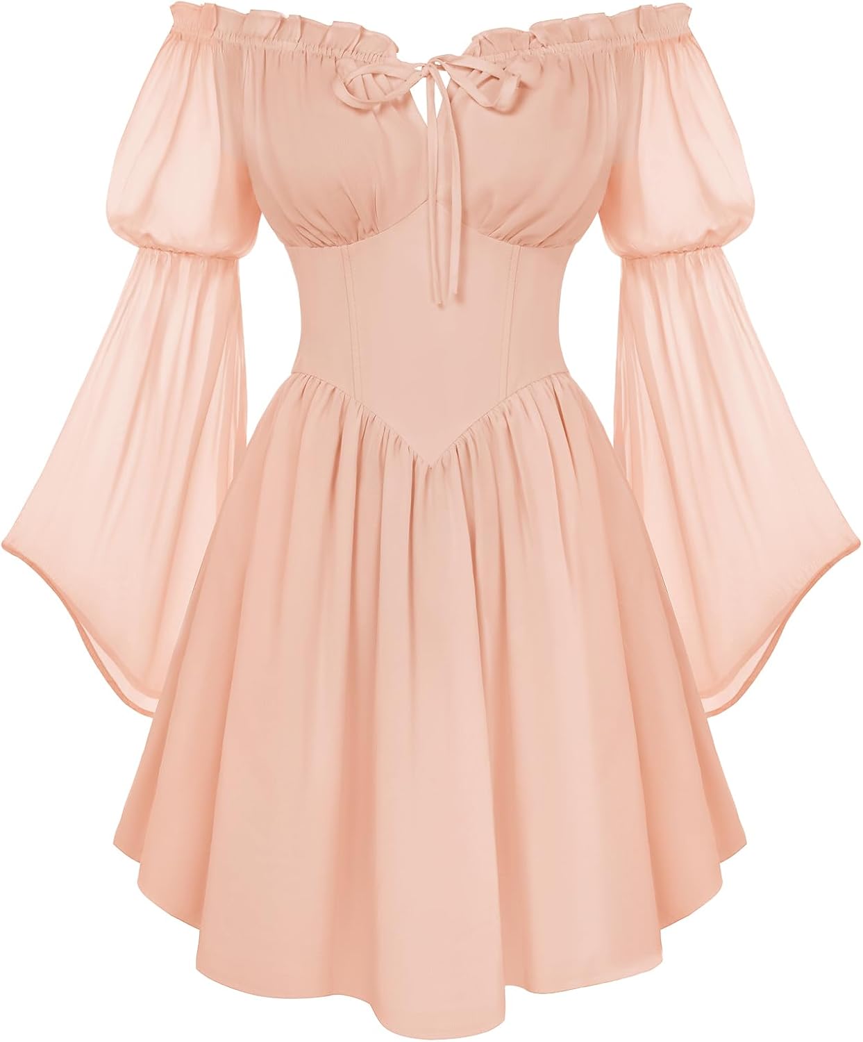 Detalle de Scarlet Darkness Women's Renaissance Faire Fairy Witchy Dress with Pockets