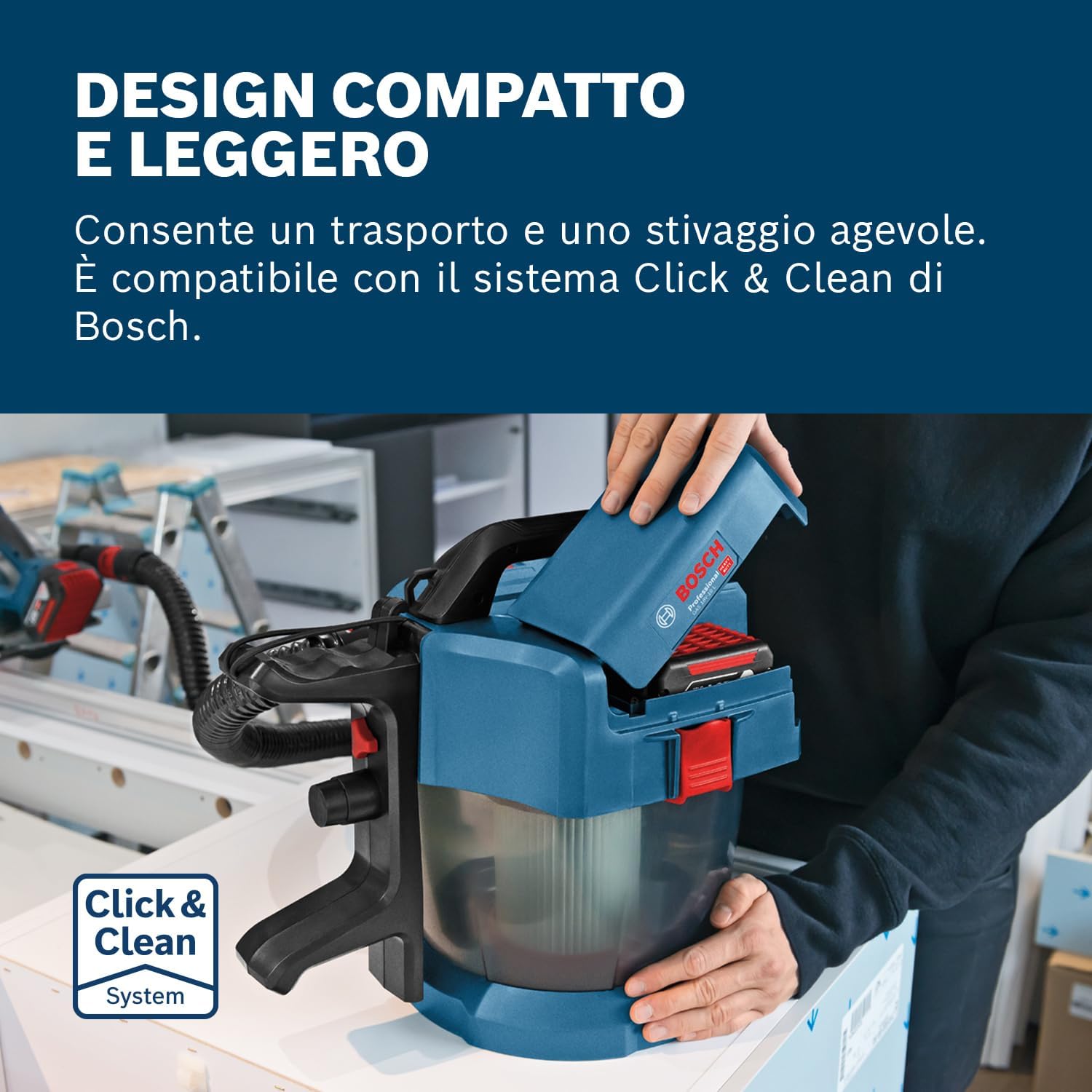 Thumbnail 3 de Bosch GAS 18V-10 L: aspiratore industriale senza filo per uso umido/secco