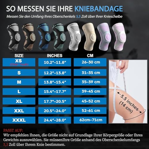 Thumbnail 4 de NEENCA Knieorthese mit Patella-Gel-Pads und Feder-Seitenstabilisatoren